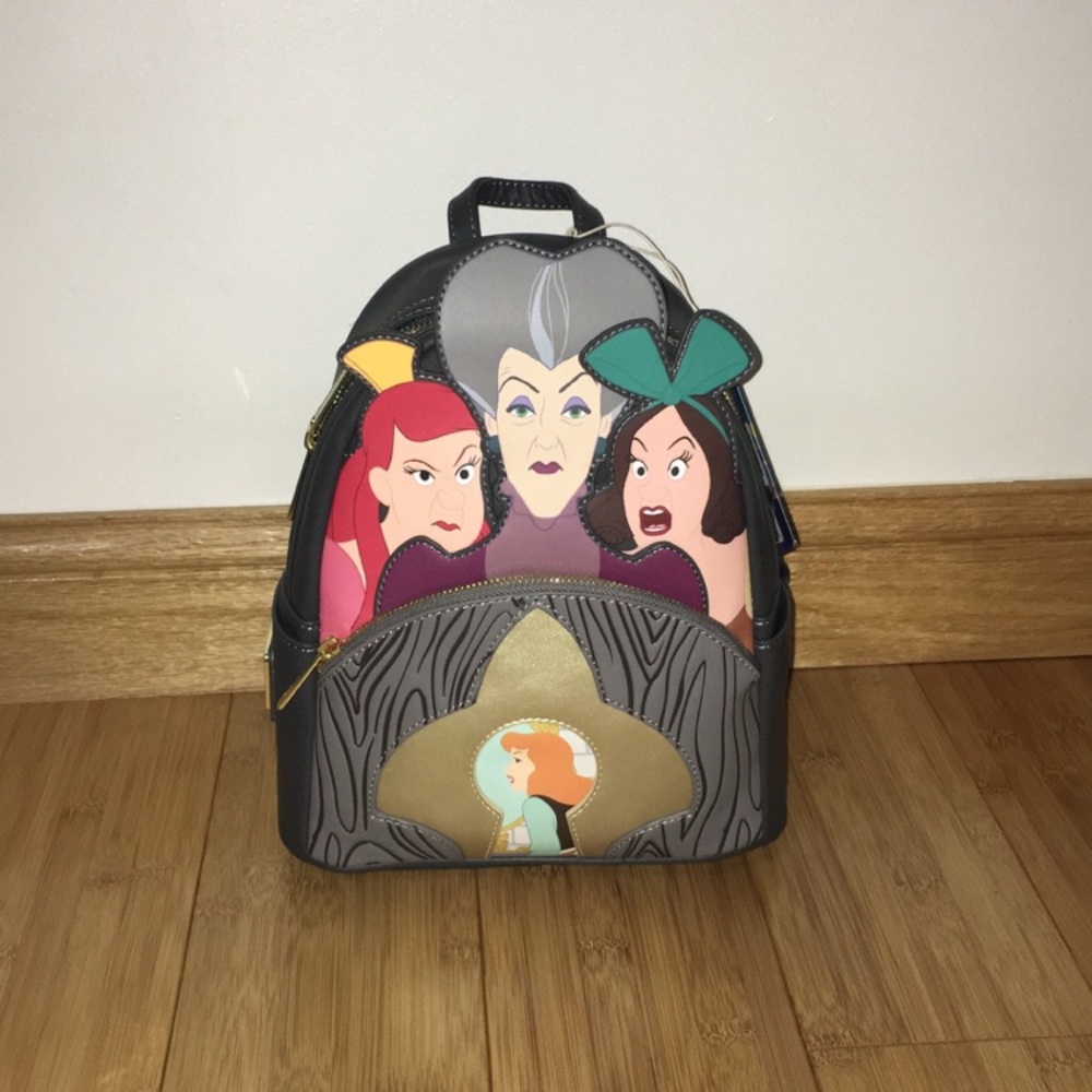 NWT Loungefly Disney Cinderella Evil Stepmom & Stepsisters Mini Bookbag